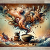 Dreams of Coffee by AI | With or Without Stitched Edges | Edge to Edge Printing | 24"x14"