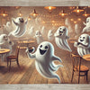 Happy Ghosts by AI | With or Without Stitched Edges | Edge to Edge Printing | 24"x14"