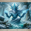 Ice God by AI | With or Without Stitched Edges | Edge to Edge Printing | 24"x14"
