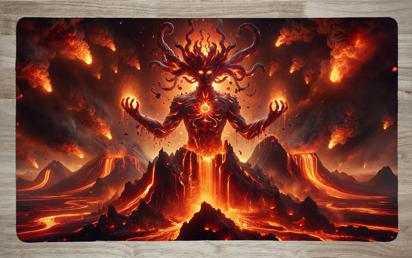 Lava God by AI | With or Without Stitched Edges | Edge to Edge Printing | 24"x14"