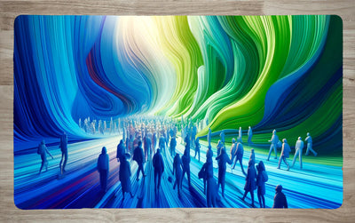 Kaleidoscopic Walks 01 by AI | With or Without Stitched Edges | Edge to Edge Printing | 24"x14"