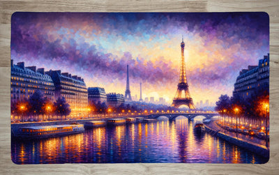 Paris Cityscape by AI | With or Without Stitched Edges | Edge to Edge Printing | 24"x14"