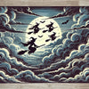 Witchy Halloween by AI | With or Without Stitched Edges | Edge to Edge Printing | 24"x14"