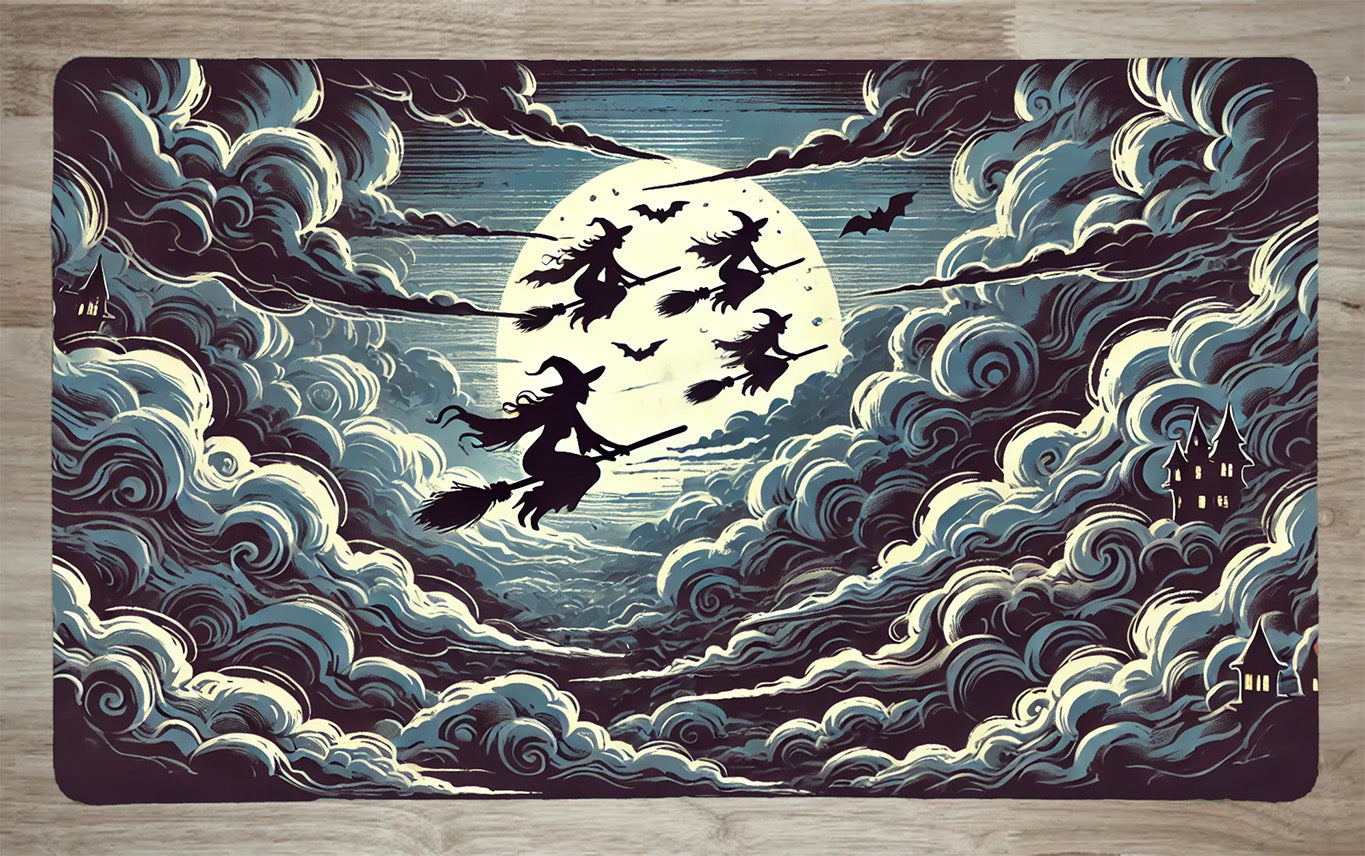 Witchy Halloween by AI | With or Without Stitched Edges | Edge to Edge Printing | 24"x14"