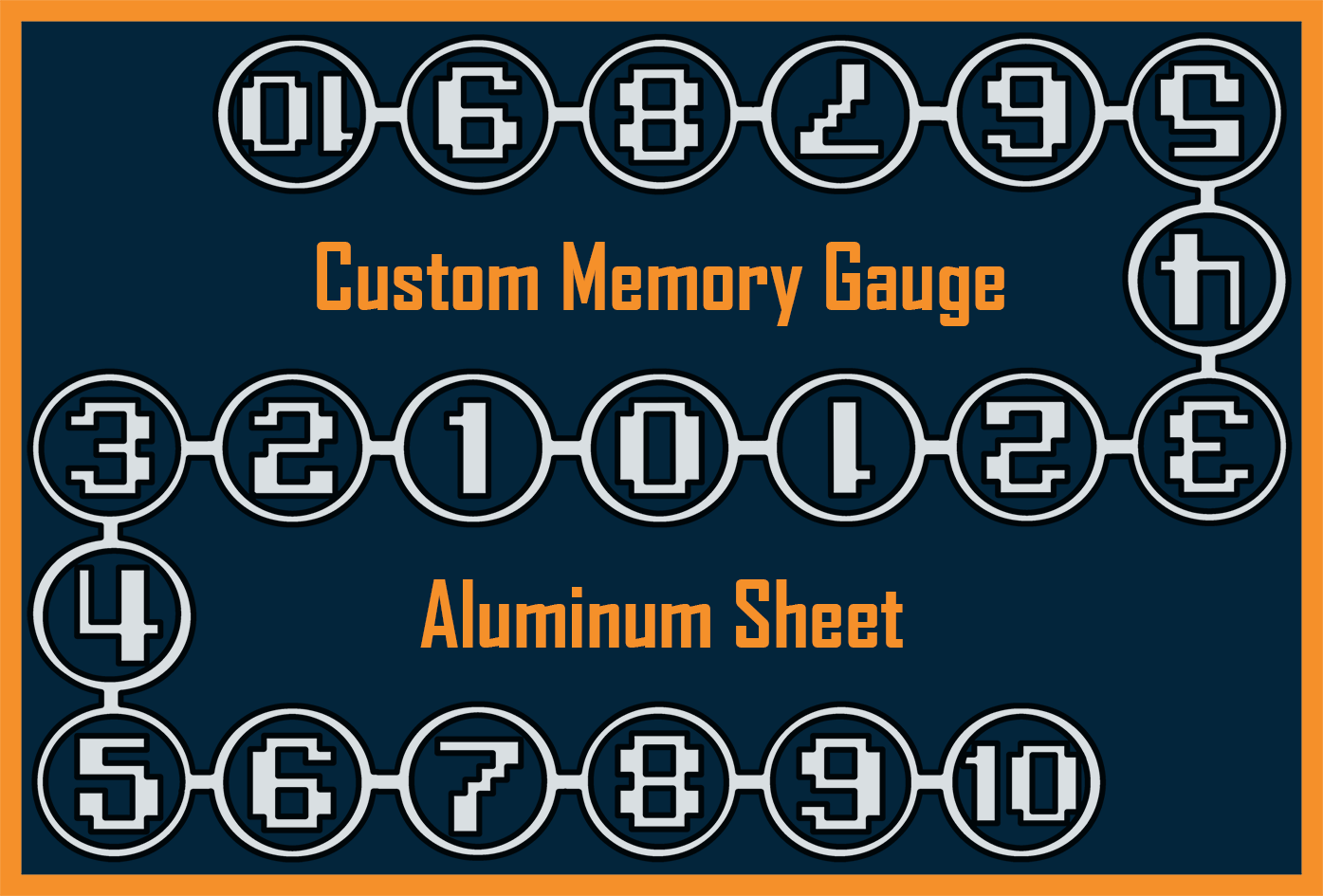 Custom Digimon Memory Gauge printed edge to edge on a 6"x4" Aluminum Card. The metallic backing provides a unique finish to your art.